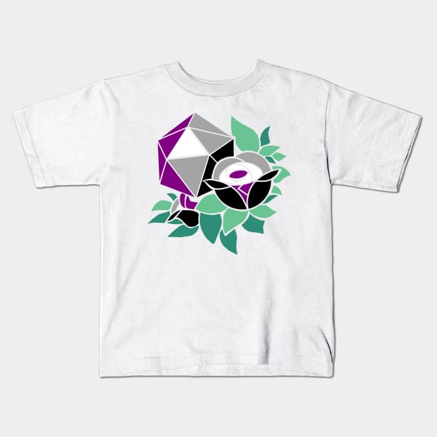 Pretty Poly Rose Asexual Pride Kids T-Shirt by thedicegoddess